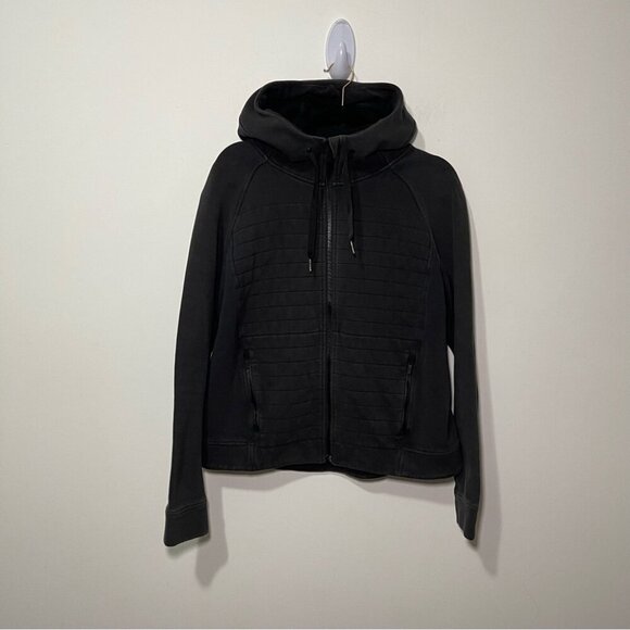 Lululemon women's black Fleece be true hooded cozy zip up sweatshirt in US 10 - Picture 3 of 11